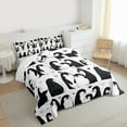 thumbnail image 3 of Manfei Cartoon Penguin 3-Piece Full Size Comforter Sets for Kids Teens,Love Heart Print Bedding Comforter Set,Merry Christmas Lightweight Bedding Sets,Breathable Home Decor,Reversible, 3 of 8