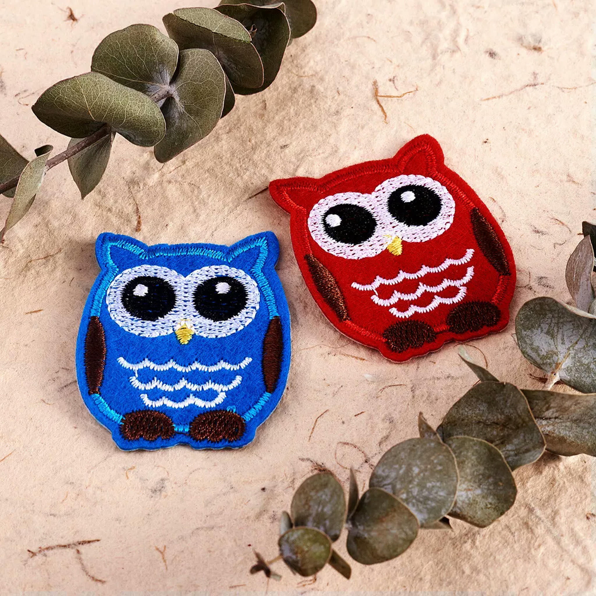 U8MO 120pc Computerized Embroidery Cloth Iron On/Sew On Patches Owl Appliques 53x42mm