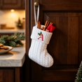 thumbnail image 6 of Knitted Christmas Stockings with Initials, 6.3''x7.8'' White Custom Embroidery Christmas Stockings with Letter, Personalized Xmas Decoration for Holiday Family Party - A, 6 of 6