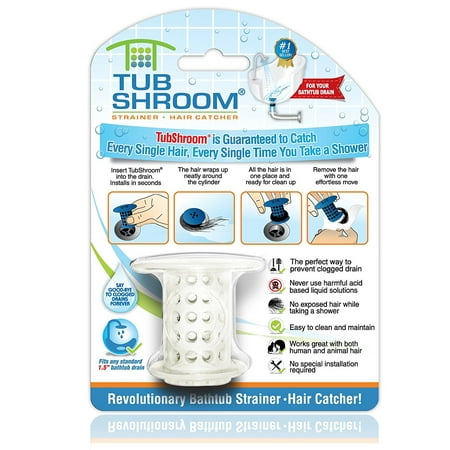 TubShroom Revolutionary Hair Catcher Drain Protector for Tub Drains (No More Clogs) (Best Shower Drain Hair Catcher)