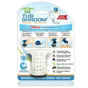 TubShroom Revolutionary Hair Catcher Drain Protector for Tub Drains, No More Clogs, White