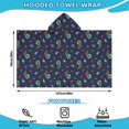 thumbnail image 2 of Navy Dinosaurs Space Surfing Pattern Hooded Bath Towel，50"x30" for Ages 3 To 12 Kids, Quick Dry Lightweight Soft Microfiber Hood Beach Towel Cover Up for Kids, 2 of 7