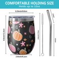 thumbnail image 5 of 12oz Stemless Wine Tumblers Fall Pumpkins Flowers Stars Pattern Vacuum Insulated Stainless Steel Travel Tumbler Cups Mug with Lid and Straw for Champaign,Cocktail,Beer with Cleaning Brush, 5 of 5