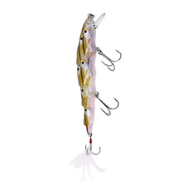 Nouveau Style Groupe de Poissons Minnow Manivelle, Imitant le Banc de Jaune