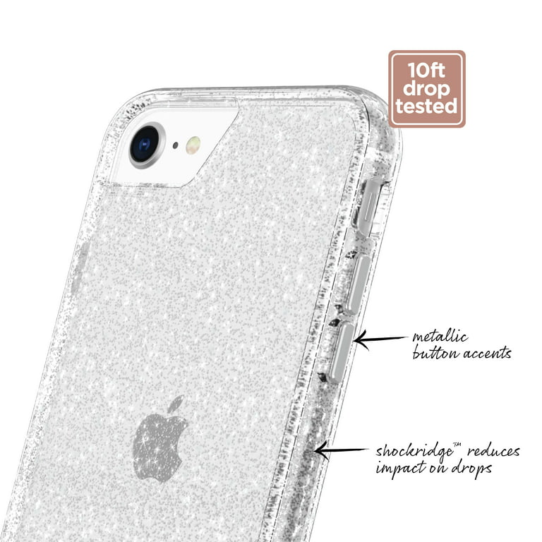 Dialoog Terug kijken Likeur Clear with Silver Glitter Phone Case for iPhone 6, iPhone 6s, iPhone 7,  iPhone 8, iPhone SE 2020 - Walmart.com