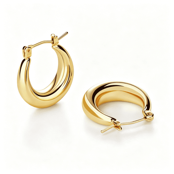 DESIGNICE Chunky Gold Hoop Earrings for Women Cute Fashion Hypoallergenic Earrings Minimalist Jewelry Gift
