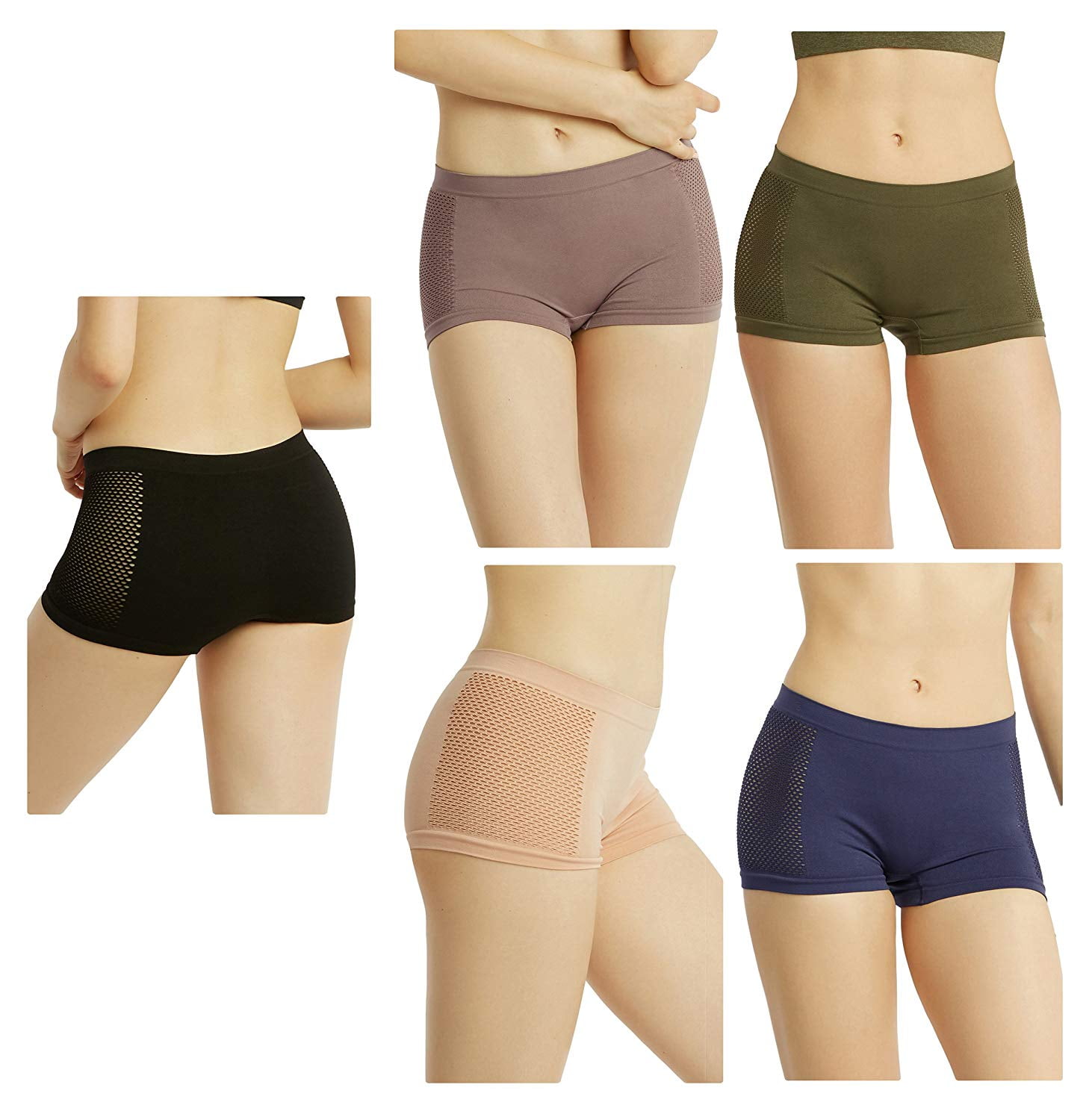 Womens Mid Rise Seamless Lovely 21 Boyshorts