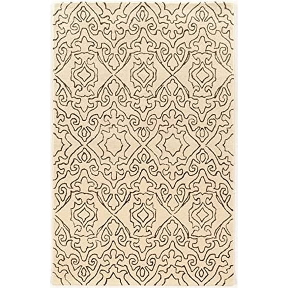 Riverbay Furniture 2' x 3' Hand Tufted Rug in Ivory and Charcoal