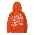thumbnail image 5 of Oiyii Toddler Girls' Sweet Floral Slogan Pullover Hoodie Back Graphic Long Sleeve Casual Hooded Sweatshirt Daily Pullover Top,Orange, 5 of 5
