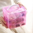 thumbnail image 2 of 3 Layer Clear Plastic Jewelry Bead Storage Box Container Organizer Case Craft, 2 of 8