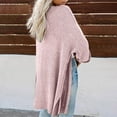 thumbnail image 4 of Sakmal Chunky Cardigan Sweaters for Women Soft Open Front Tunic Fall Winter Cardigan Long Pink Sweater Coat, 4 of 6