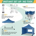 thumbnail image 5 of Hoteel Pop Up Canopy Tent, 10 x 10 ft, 210 D PU Silver Coated Tarp, with Portable Roller Bag and 4 Sandbags, Waterproof and Sun Shelter Gazebo, Blue, 5 of 10