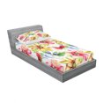 thumbnail image 3 of Watercolor Flower Bedding Set with Sheet & Covers, Spring Flora Pattern Print Painting Effect Country Style Artwork, Printed Bedroom Decor 2 Shams, 4 Sizes, Multicolor, by Ambesonne, 3 of 3