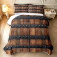 Erosebridal Vintage Wood Pattern Quilt King,Rustic Metal Straps King ...