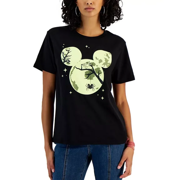 Disney Juniors' Mickey Mouse Halloween Moon Graphic T-Shirt XS