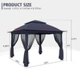 thumbnail image 2 of GAZEBETER 11' x 11' Pop up Gazebo with 4 Sidewalls Mosquito Netting-Waterproof and UV Resistant for Patios,Weddings,Dark Blue, 2 of 9
