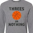 thumbnail image 4 of Inktastic Basketball Threes or Nothing Long Sleeve T-Shirt, 4 of 5