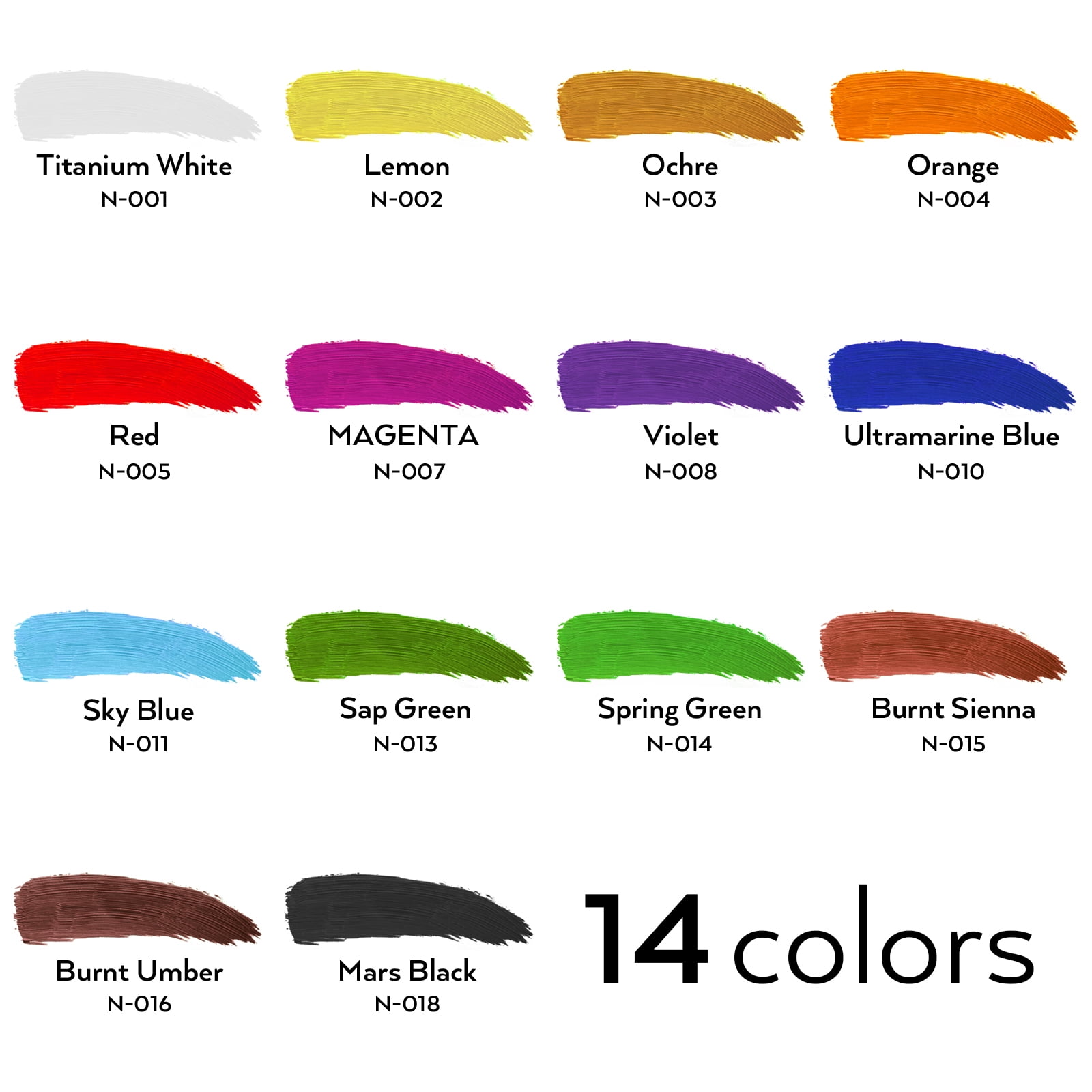 Nicpro Acrylic Paint, 14 Colors Acrylic Paint Set, 16.9oz/500ml Bottles, Rich Art Painting Supplies for Artists, Beginners on Canvas Wood Leather Fabric Stone Craft