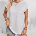 thumbnail image 5 of Baywell 2024 Women's Summer New Casual Round Neck T-Shirt Shirt Top with Pocket S-2XL Size, 5 of 7