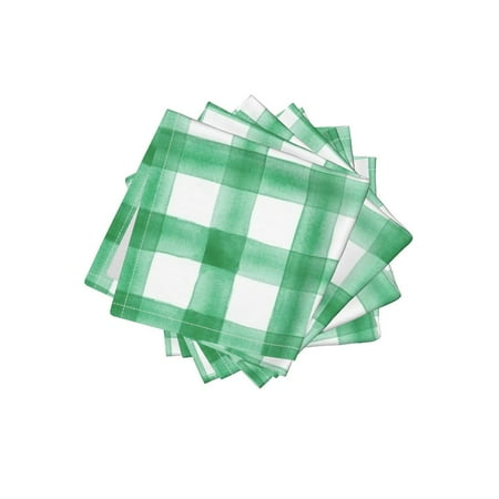 Gingham Cocktail - Cocktail Napkins Irish Irish Kelly Green Gingham Check Irish Green Set of 4