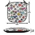 thumbnail image 5 of Sea Animals Chair Seating Cushion Set of 2, Pattern Penguins in Colorful Hats and Scarfs Cold Winter Fun Art, Seat Pads for Office with Anti-slip Backing, 16"x16", Multicolor, by Ambesonne, 5 of 7