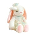 thumbnail image 2 of Plush Rabbit Stuffed Animal with Lace Dress and Bow Tie Decoration for Graduation Gifts and Bedroom Aesthetic Decor, White 11 Inch, 2 of 5