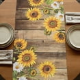 thumbnail image 5 of Table Runners 48 Inches Long Dress Scarves, Farmhouse Sunflowers Farmhouse Kitchen/Dining Table Runner, Short Coffee Tablerunners, Rustic Floral Buttterfly Wood Board Brown 13x48 Inch, 5 of 9