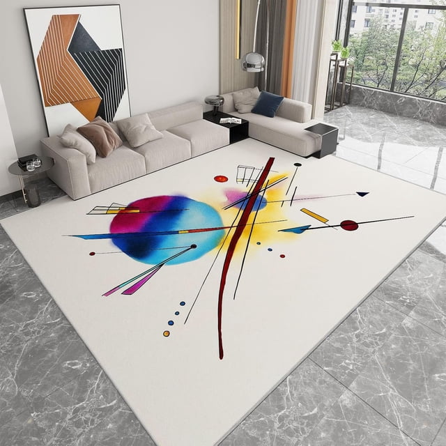 Sports Stripe Area Rugs, Sports Geometric Stripes Carpet, Washable Non Slip Low Pile Soft Rug for Living Room Bedroom Entryway Decor Mat 5x8ft