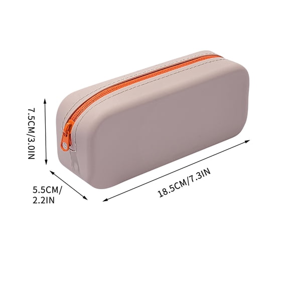 FEOLGEHLY Large Capacity Pencil Case Bags with Zipper, Durable Soft Rubber Pen Case, Lightweight Pencil Pouch, Simple Fashionable Pencil Box Bag Stationery Organizer for Office Travel Men Women(Pink)