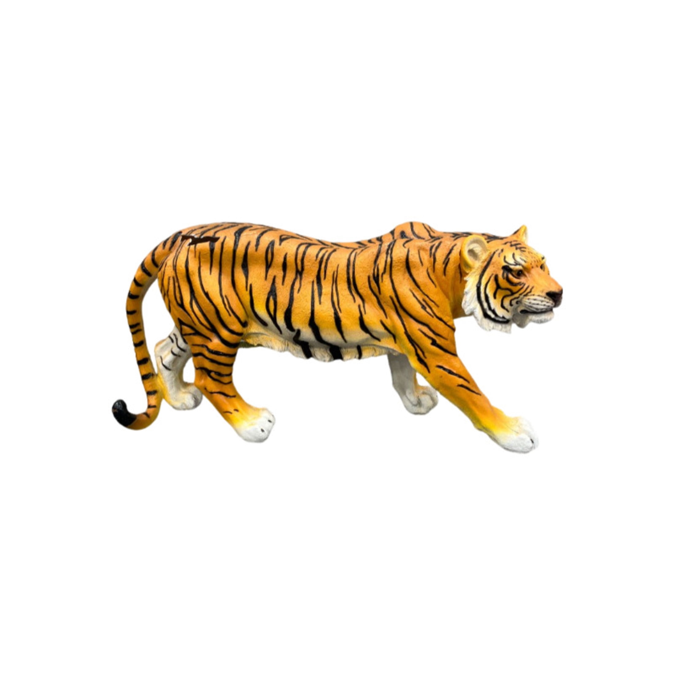 GDF Studio Brown Tiger Resin Indoor/Outdoor Guardian Statue, Weather-Resistant Decor Figurine for Garden & Courtyard