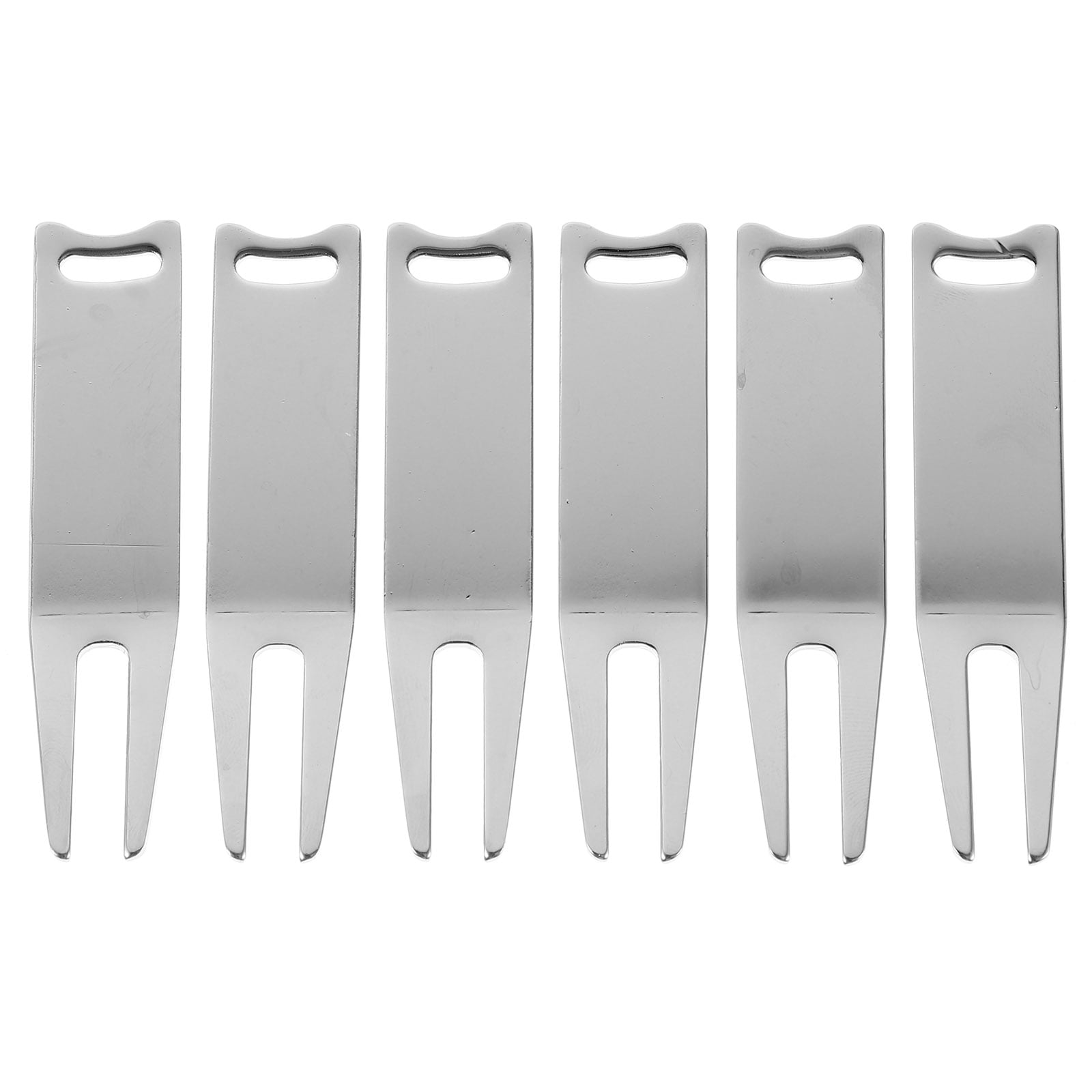 Tineasur 6Pcs Metal Golf Divot Repair Tools with Ball Marker Plated Silver Durable Portable Sports Accessories