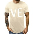 thumbnail image 4 of Beige Oversized Tshirts for Women, Short Sleeve Tops for Women Trendy, Valentine's Day Polyester Work Wear Women, Men And Women With Valentine's Day Love Printed Couple T Shirt Top, 4 of 7