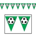 thumbnail image 2 of Club Pack of 12 Green and Black Soccer Ball Pennant Banner Hanging Decors 12', 2 of 2