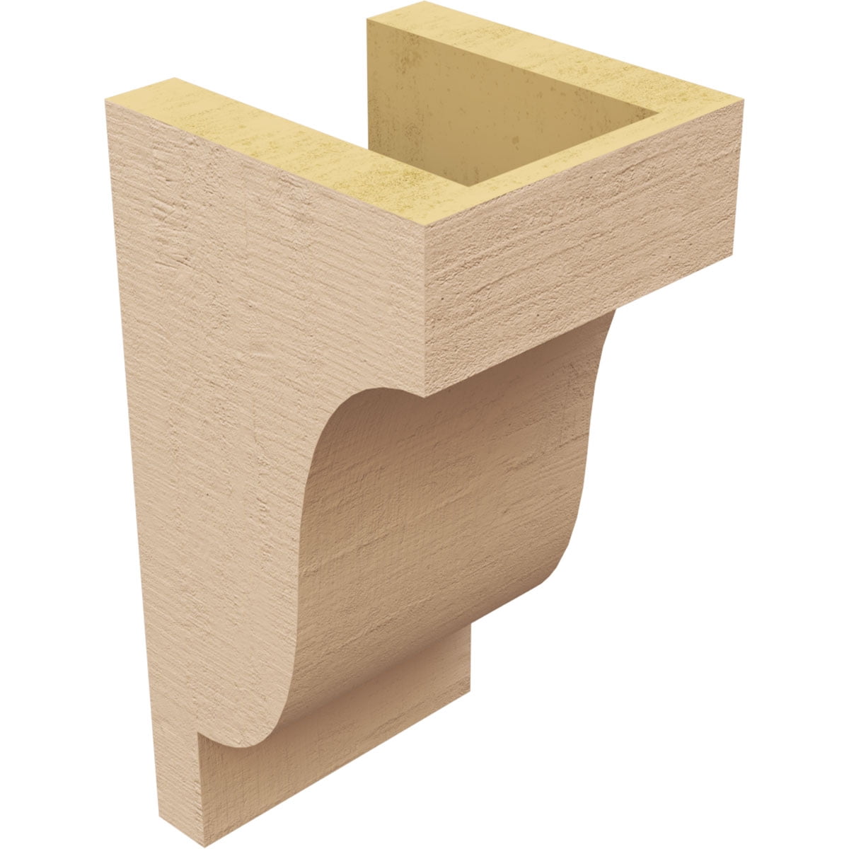 5"W x 5"D x 10"H Wide Newport Rough Cedar Woodgrain TimberThane Corbel, Primed Tan