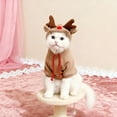 thumbnail image 4 of Reindeer Puppy Hoodie for Daily Indoor Wear Holiday Birthday Party Pet Outfit, 4 of 5
