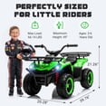 thumbnail image 3 of Ucades 24V Ride on ATV, Kids 4 Wheeler Ride on Car Toy with Bluetooth, Music, LED Lights, Storage Racks, Crash Bars, Ages 3-5, Green, 3 of 9
