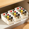 thumbnail image 4 of Caja de almacenamiento de plástico | Cesta organizadora abierta para cocina y hogar | Beige, blanco, transparente | Juego de 1 pieza para aperitivos, condimentos y artículos diversos, 4 of 6