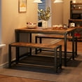 thumbnail image 3 of Danolapsi 4 Person Dining Table Set,Kitchen Table with Benches,Rectangular Dining Room Table Set with Sturdy Benches,3 Piece Kitchen Table Set,Nesting Furniture Set for Dining Room and Restaurant, 3 of 9