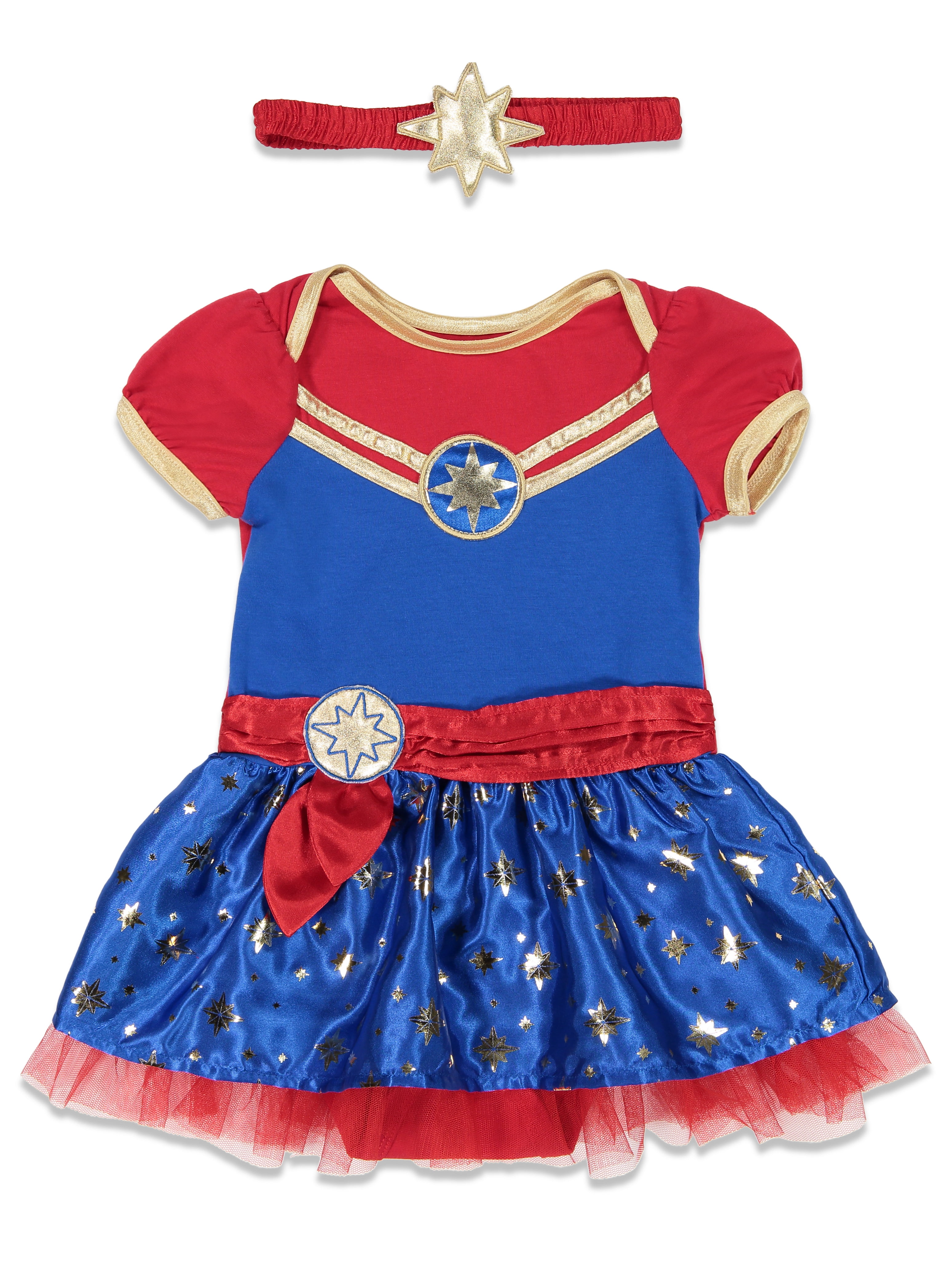 Marvel Marvel Captain Marvel Baby Girls Short Sleeve Costume Dress