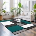 thumbnail image 3 of Large Area Rugs 6'x9', Abstract Green Grey Carpet Runner Indoor Outdoor Rugs Home Decor Aesthetic, Modern Geometric Color Blocks Non Slip Mats Washable Accent Rug for Living Room Bedroom, 3 of 8