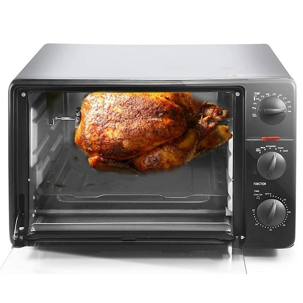 6Slice Countertop Rotisserie Toaster Oven fits a 12” pizza 23L capacity (Black)