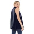 thumbnail image 3 of Women's Casual Solid Comfy Sleeveless Draped Open Front Cardigan S-3XL, 3 of 5
