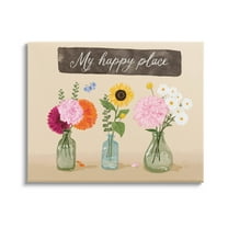 Stupell Industries My Happy Place Bouquets Graphic Art Gallery Wrapped Canvas Print Wall Art, Design by Be Ni La