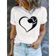 thumbnail image 1 of Playera de manga corta para mujer, estampado en color sólido, cuello redondo, estilo casual, para verano, estilo casualChic Dog & Heart Print Women's T-Shirt - Casual Crew Neck, Short Sleeve, Stretc, 1 of 6