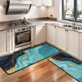 thumbnail image 3 of Kitchen Rugs Sets Of 2,Blue and Gold Marble Sparkle Waves Pattern Anti Fatigue Kitchen Mat Rugs Non Slip Washable,Decorative Kitchen Floor Mats for Kitchen,Sink,Laundry,17"x47"+17"x47", 3 of 5