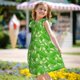 thumbnail image 5 of Balery Green Cucumber Camisón de princesa para niñas, pijama de algodón con mangas abullonadas, suave y bonito.-Large, 5 of 6