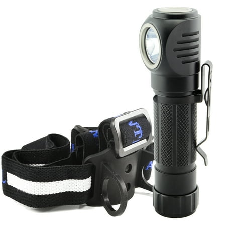 Angle Head Flashlight - Lumintrail LTH-20 LED Headlamp Angle Head Worklight Flashlight