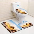 thumbnail image 1 of JSDART Romantic Date 3 Piece Bathroom Rugs Set Bath Rug Contour Mat and Toilet Lid Cover, 1 of 2