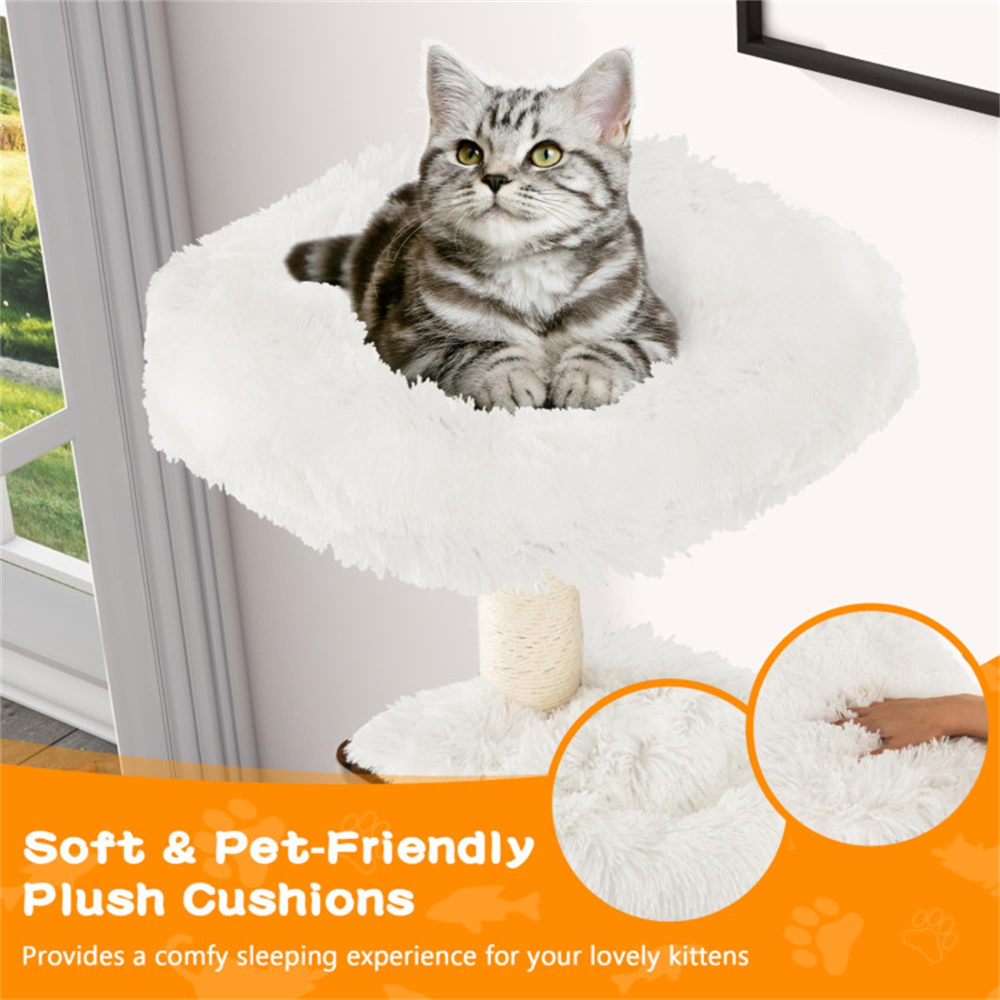 Kadyn 71" Modern Cat Tree Tower for Indoor Cats, Wood Cat Condo with Scratching Post and Removable Pads for Small Large Cats, Brown