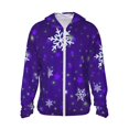 thumbnail image 1 of Balery Dark Purple Snowflakes Sudadera ligera de manga larga con capucha y protección solar UPF 50+ para hombre y mujer, ideal para pesca y running-3X-Large, 1 of 7